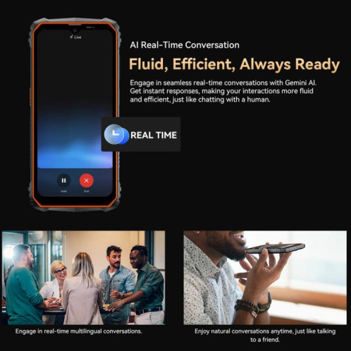  Blackview Oscal Marine 1, 4 Go + 128 Go, écran 6,56 pouces, Android 15, processeur Unisoc UMS9230E T615 Octa Core, réseau : 4G, OTG, NFC (orange) SB101A987-050